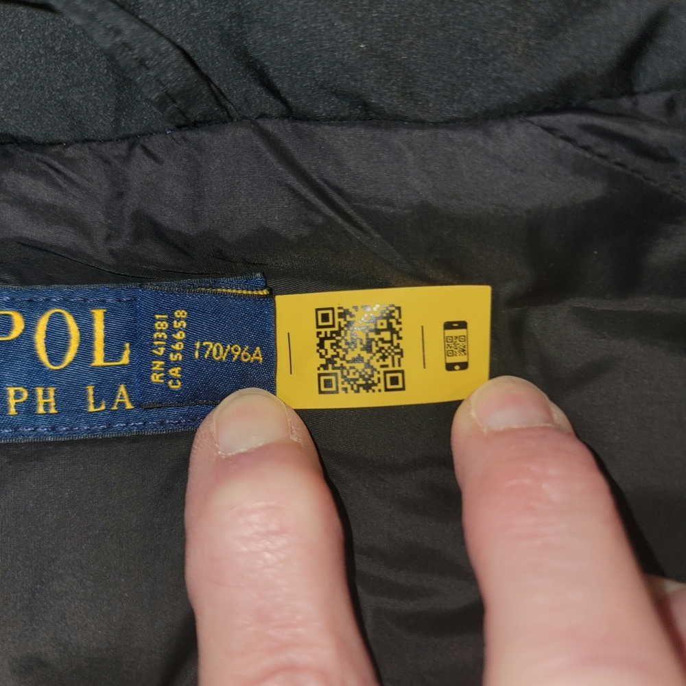 Polo Ralph Lauren Black Lightwight Packable Puffer Jacket Gold-tone Zipper L - Picture 14 of 16